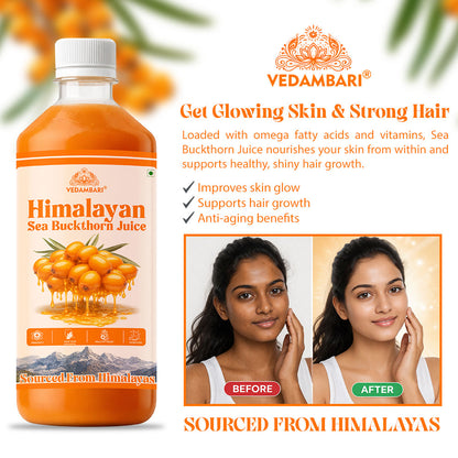 Vedambari® Sea Buckthorn Juice | Pulp Concentrate Made for Your Total Body Care & Wellness | Rich in Vitamin C, Omega 3, 6, 7, 9 & Antioxidants | For Men & Women