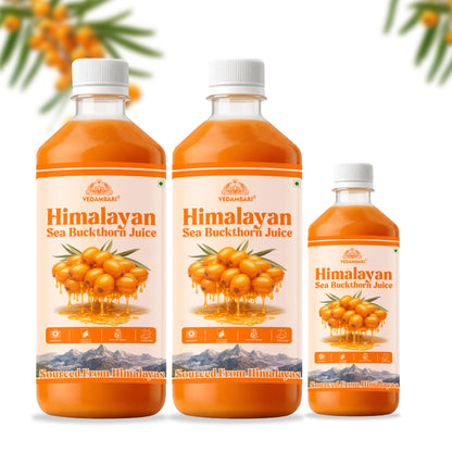 Vedambari® Sea Buckthorn Juice | Pulp Concentrate Made for Your Total Body Care & Wellness | Rich in Vitamin C, Omega 3, 6, 7, 9 & Antioxidants | For Men & Women