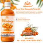 Vedambari® Sea Buckthorn Juice, Immunity Booster | Skin Glow | Gut Health | 100% Natural