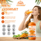 Vedambari® Sea Buckthorn Juice, Immunity Booster | Skin Glow | Gut Health | 100% Natural